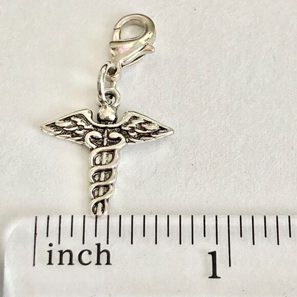 Caduceus Clip On Charm Zipper Pull Bag Purse Charm Graduation Gift RN MD DO ARNP - Picture 7 of 8